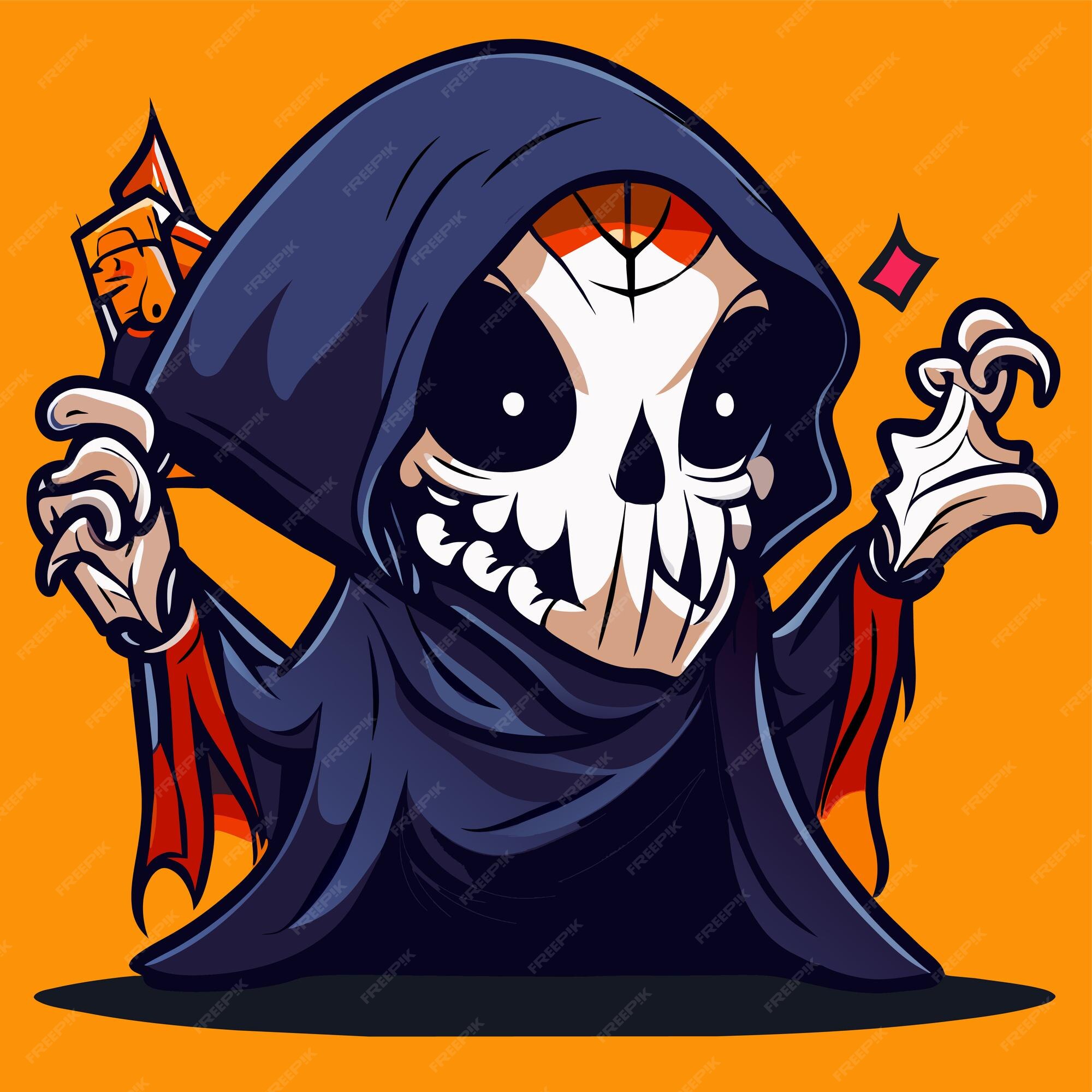 Premium Vector  Grim reaper death stoner skull halloween hand