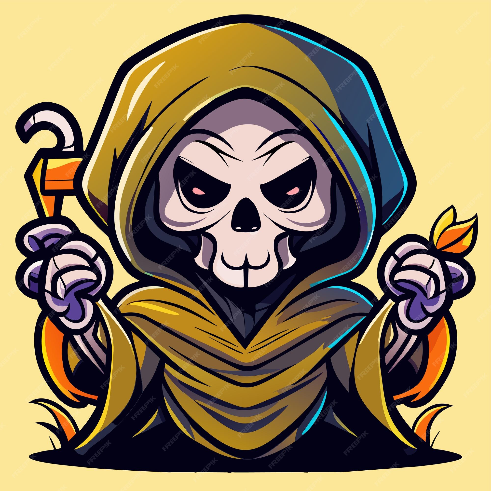 Premium Vector  Grim reaper death stoner skull halloween hand