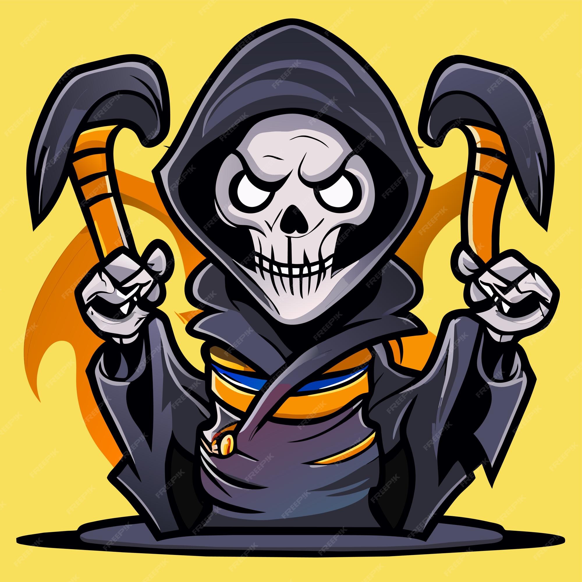 Premium Vector  Grim reaper death stoner skull halloween hand