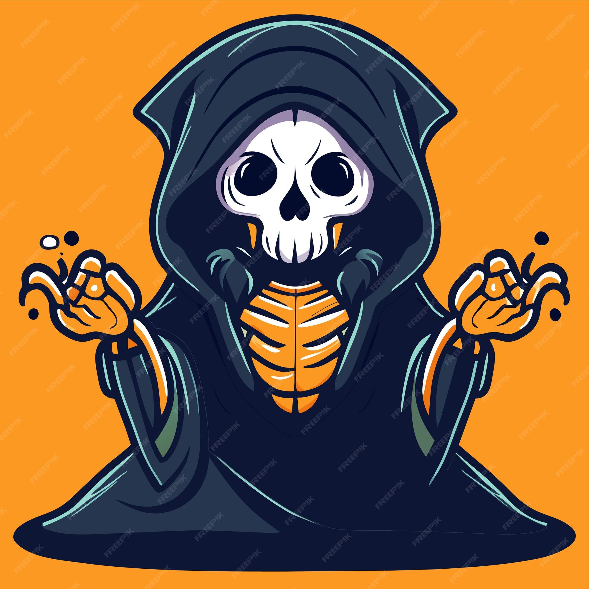 Premium Vector  Grim reaper death stoner skull halloween hand