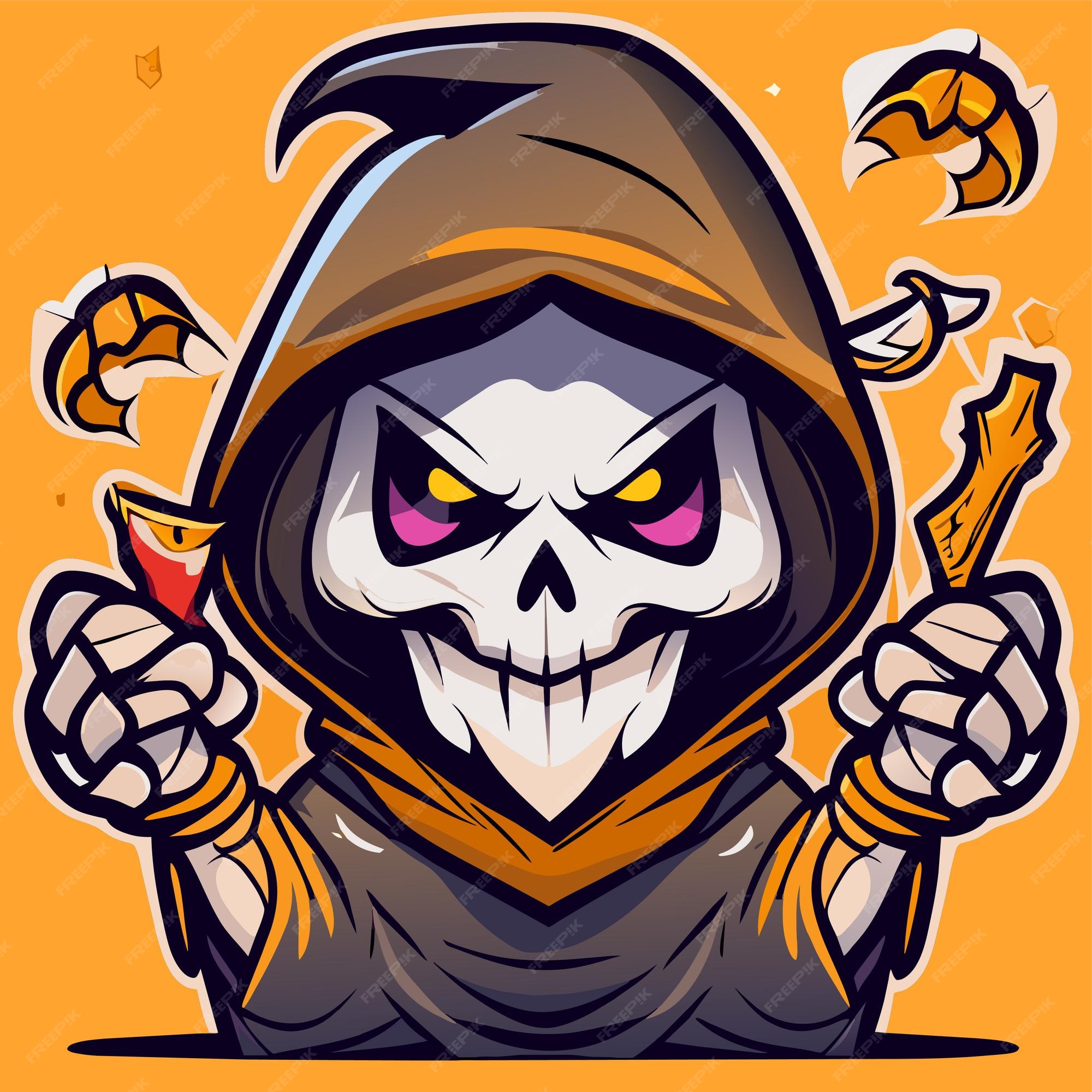 Premium Vector  Grim reaper death stoner skull halloween hand