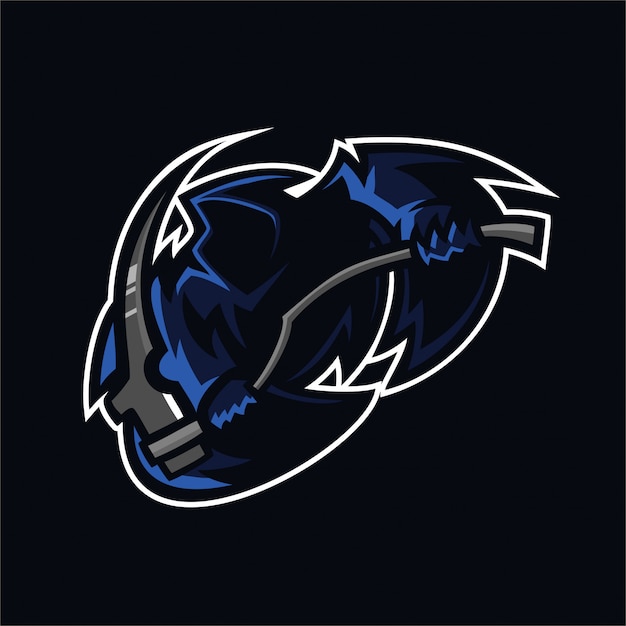 grim reaper esport gaming mascot logo template