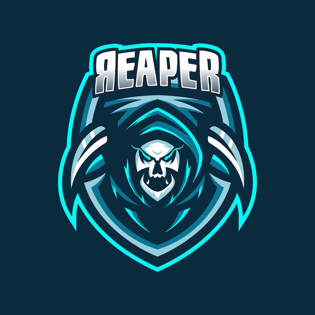 Шаблон логотипа игрового талисмана grim reaper esport
