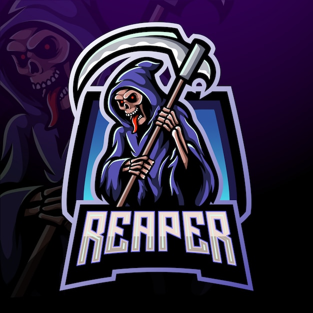 Grim reaper esport logo mascotte ontwerp