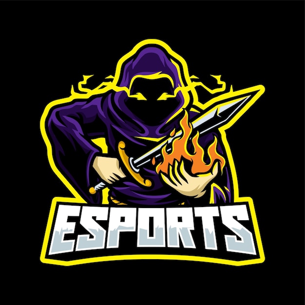 Grim reaper esports logo vettoriale