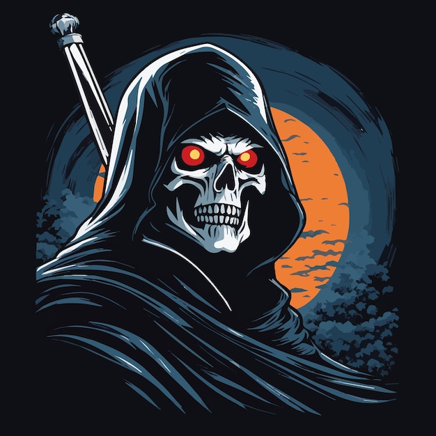 Grim reaper feel angry vector illustration