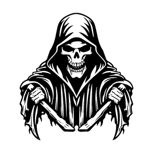 Premium Vector | Grim reaper hand drawn illustration