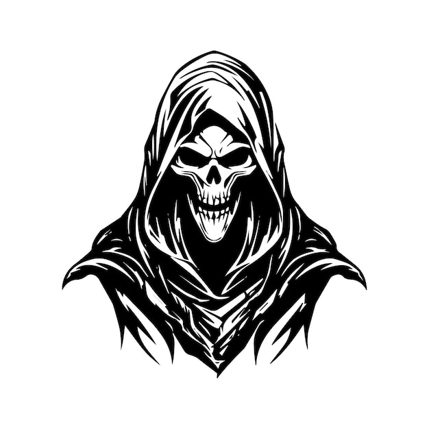 Vector grim reaper hand drawn illustration