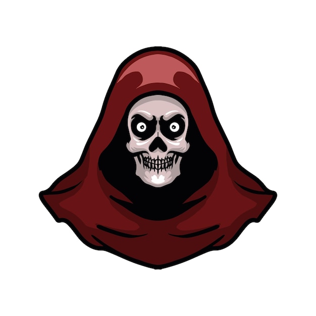 Vector grim reaper head mascot logo