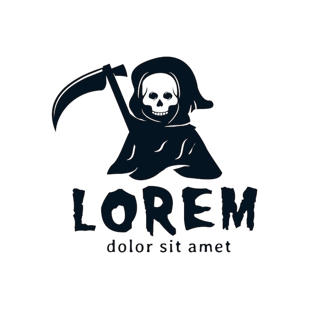 Grim reaper logo design illustration black