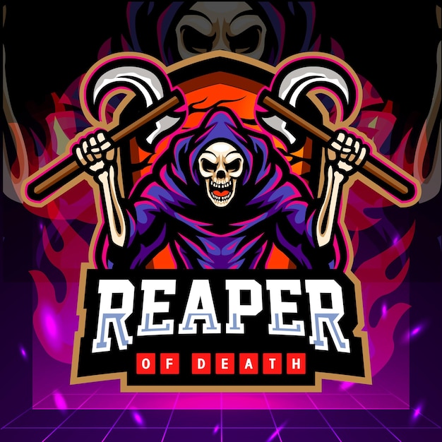 Grim reaper mascotte esport logo design