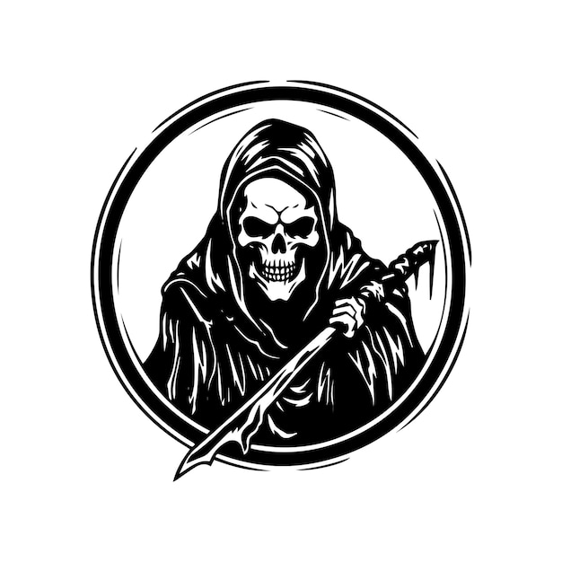 Vector grim reaper met de hand getekende illustratie