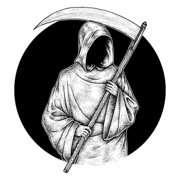 Vector the grim reaper, pointillism