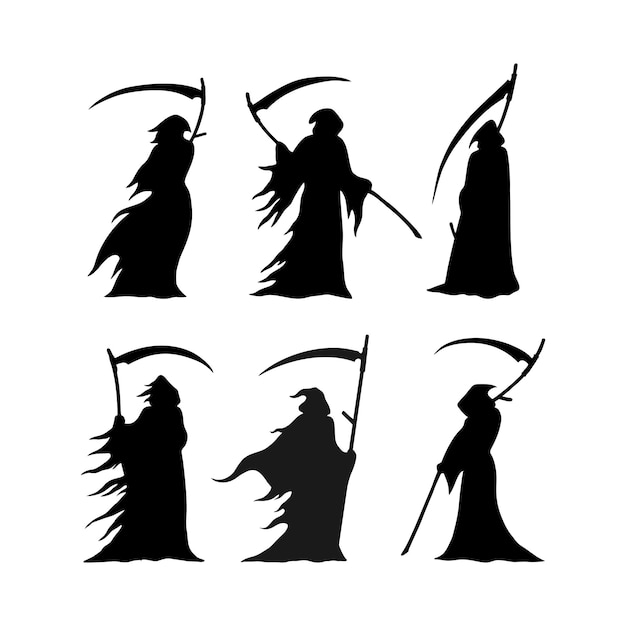 Grim Reaper silhouette Angel of Death Vector