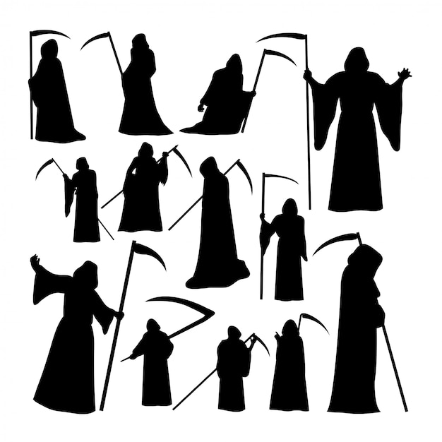 Grim reaper silhouettes