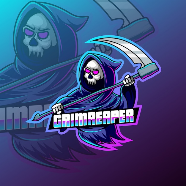 Grim reaper sport mascot logo design