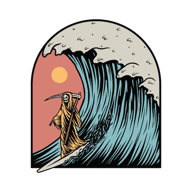 Grim Reaper Surfing Summer grafische afbeelding