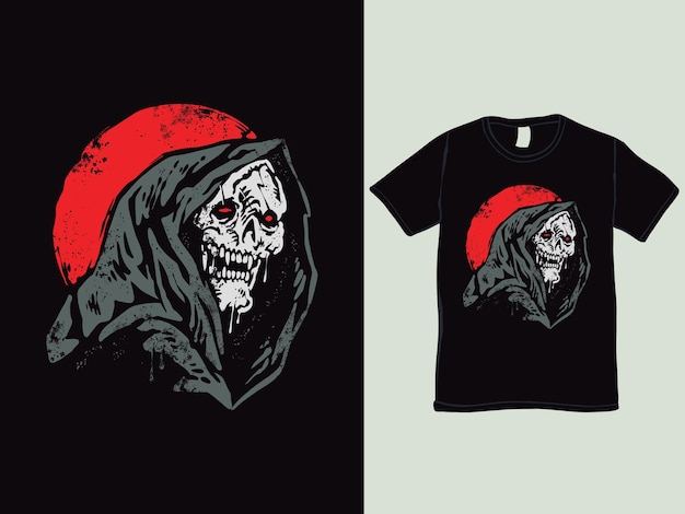 The grim reaper vintage style t shirt design