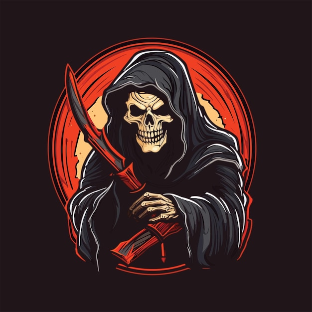 Vector grim reaper with a scythe illustration