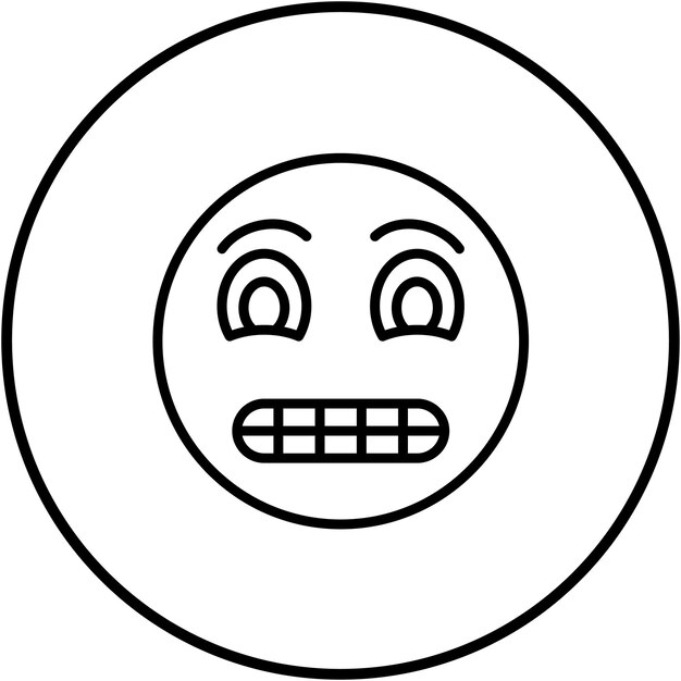 Vector grimacing face vector icon can be used for emoji iconset