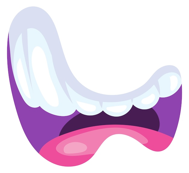 Grimacing mouth cartoon icon Singing mascot expression