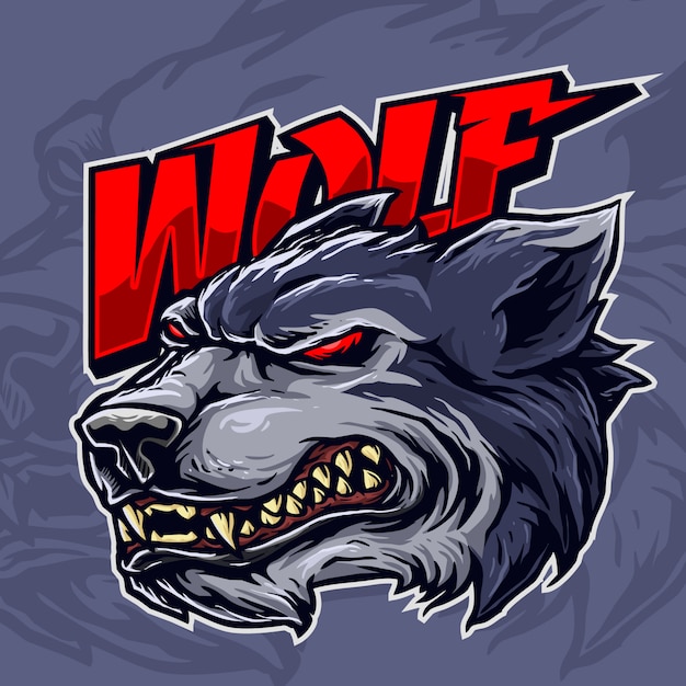 Grin wolf mascot