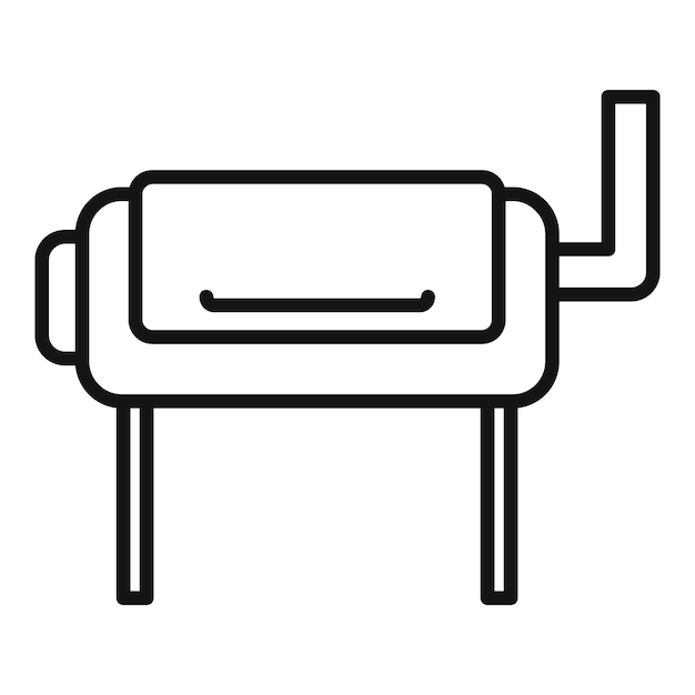 Vector grinder smokehouse icon outline vector bbq grill meat smoke