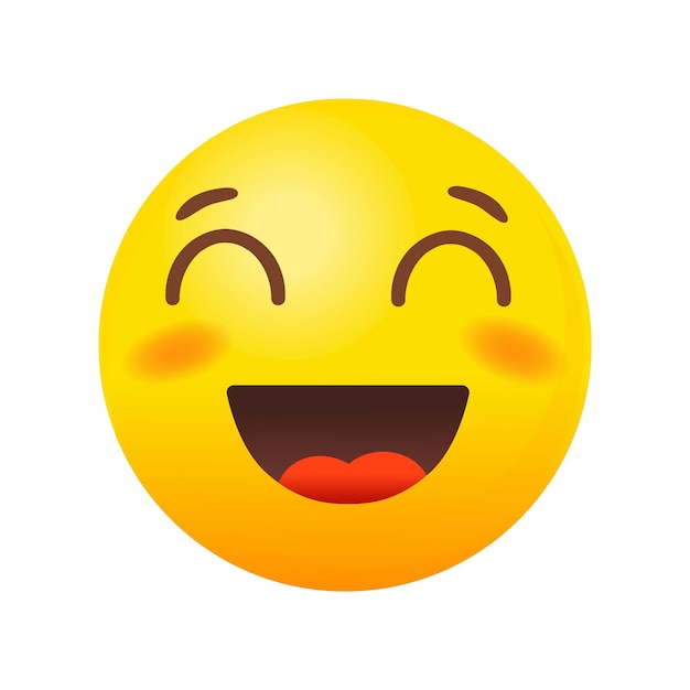 Grinning Emoji with smiling eyes. Happy smile vector