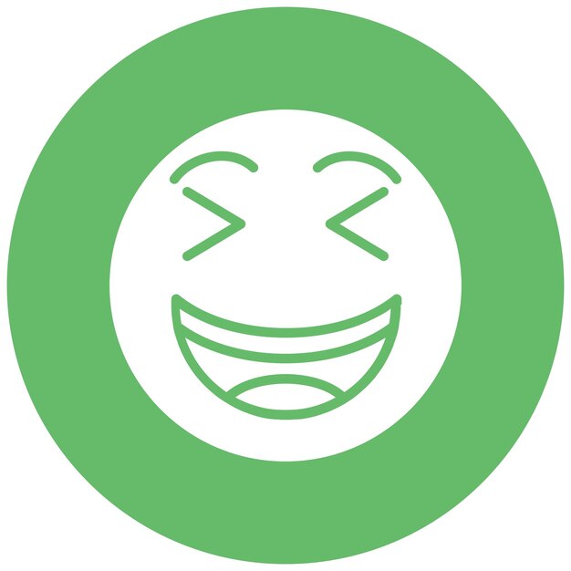 Vector grinning face vector illustration style