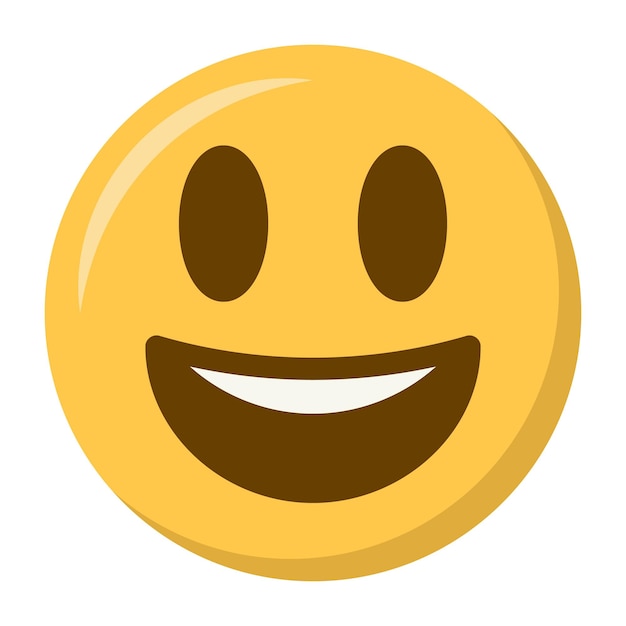 Vettore faccia sorridente con occhi grandi icona emoji