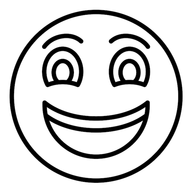 Grinning face with big eyes vector illustration style