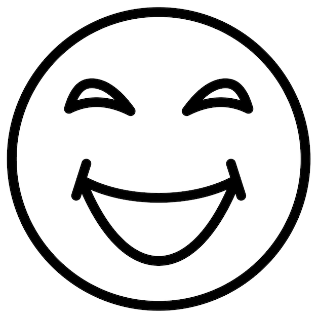 Vector grinning squinting face vector icon illustration of emoji iconset