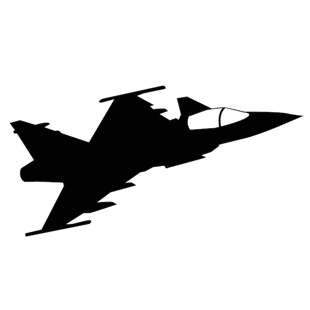 Gripen straaljager silhouet vector