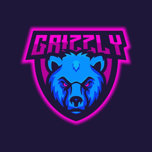 Vector grizzly bear esport logo