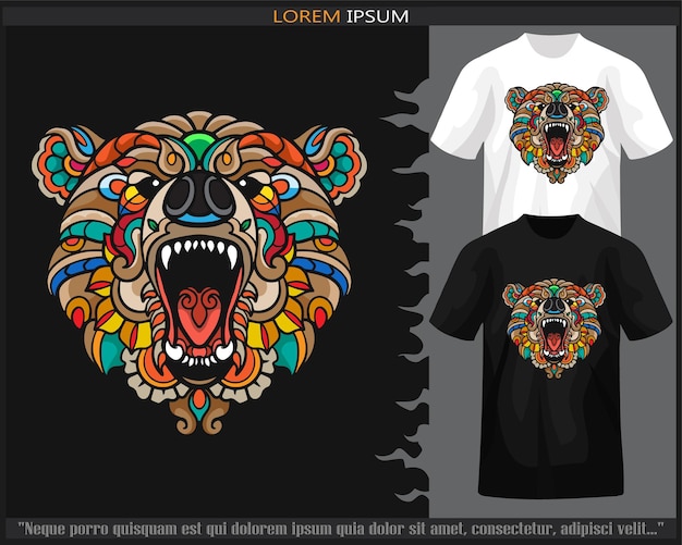 Premium Vector | Grizzly bear head mandala arts isolated on black and ...