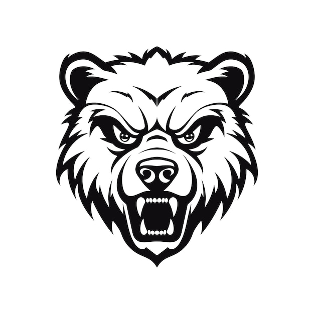 Grizzly bear head on a white background Vector illustration