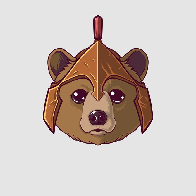 Вектор Иллюстрация медведя-гризли в милом стиле