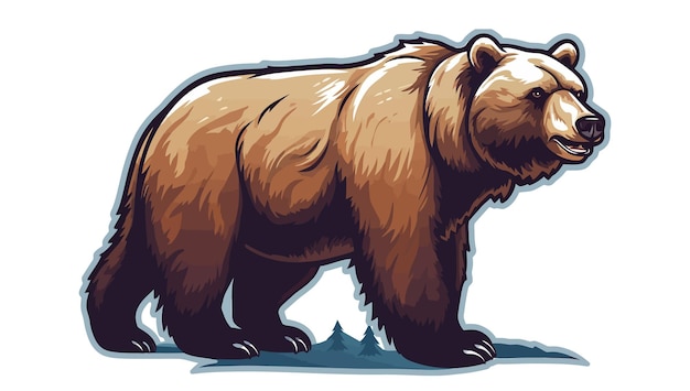 Orso grizzly immagine di un simpatico orso grizzly che cammina isolato su bianco