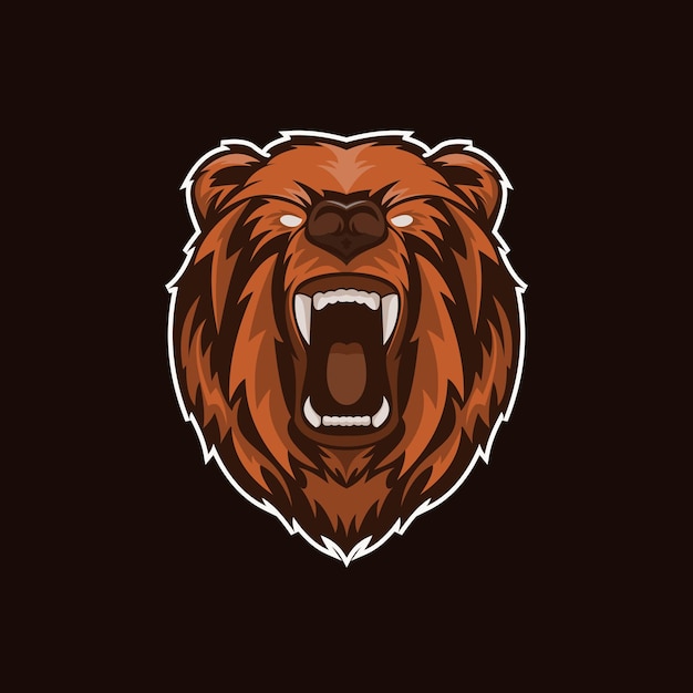 Grizzly bear mascot logo template