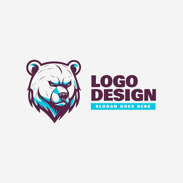 ベクトル grizzly bear mascotのロゴ