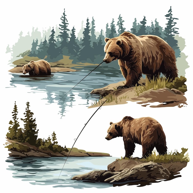 Grizzly Bears fishing 1