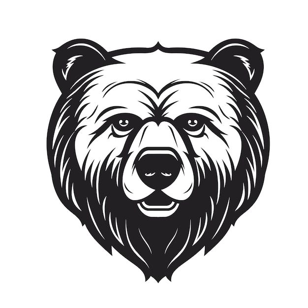 Grizzly beer hoofd vectorillustratie geïsoleerd op witte achtergrond