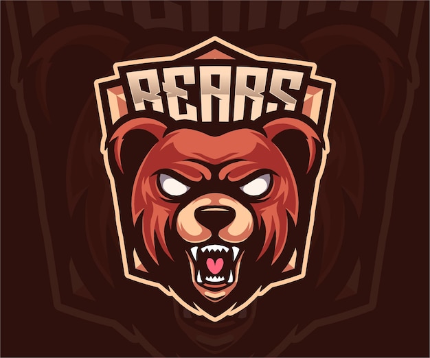 Grizzly beer mascotte logo ontwerp vector met een modern kleurconcept en badge embleem stijl voor sport