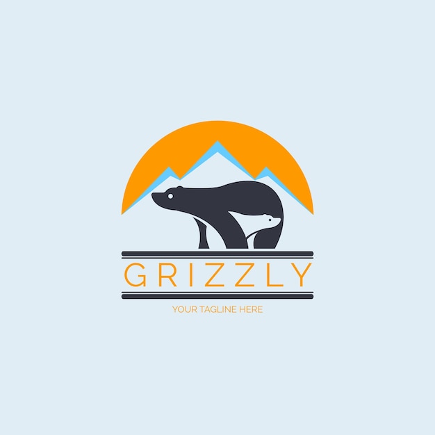 Premium Vector | Grizzly polar bear logo template design for brand or  company and other
