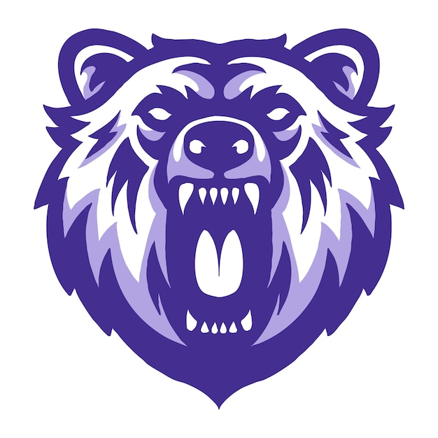 Vettore di progettazione del logo di grizzly roars outline