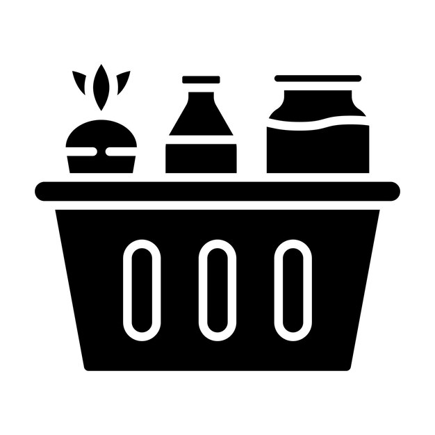 Vector groceries glyph solid black illustration