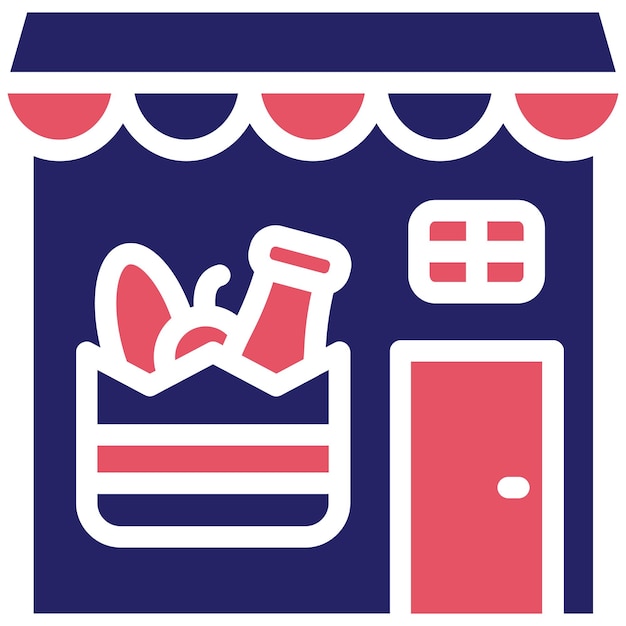 Groceries store vector icon illustration of shops and stores iconset