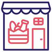 Vector groceries store vector icon illustration of shops and stores iconset