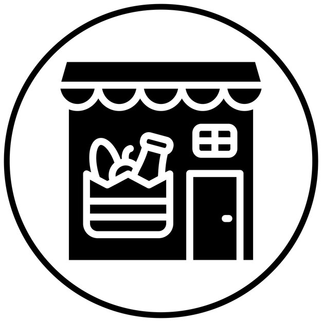 Groceries Store vector icon illustration of Shops and Stores iconset