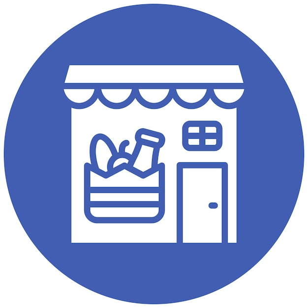 Groceries Store vector icon illustration of Shops and Stores iconset